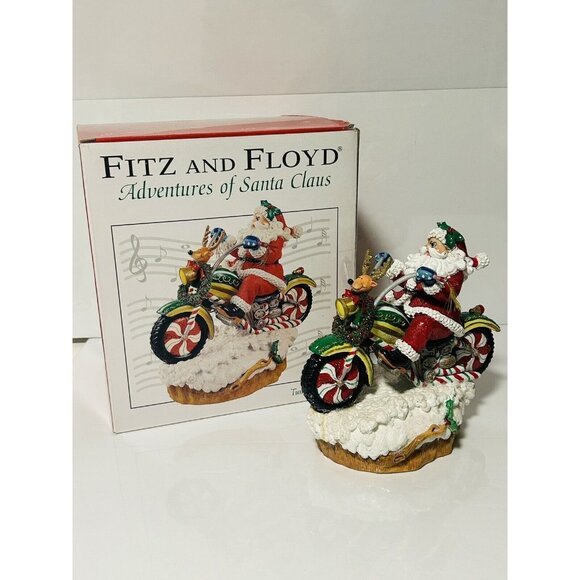 Fitz & Floyd Musical Motorcycle Adventures of Santa Claus Jingle Bells  2004 - Picture 1 of 8